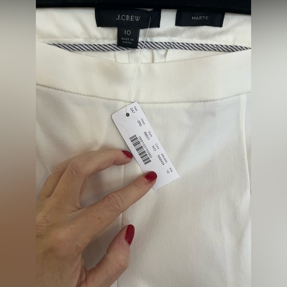 J Crew WHITE LINED DRESS PANT Ankle length NWT - Picture 3 of 3